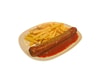 16 Currywurst mit Pommes